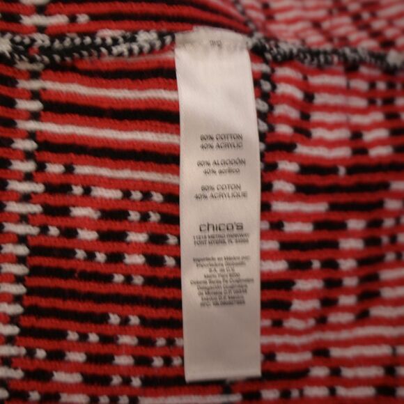 Chico’s Womens Medium Mixed Pattern Natasha Cardigan Sweater Long Open Front - Picture 3 of 6